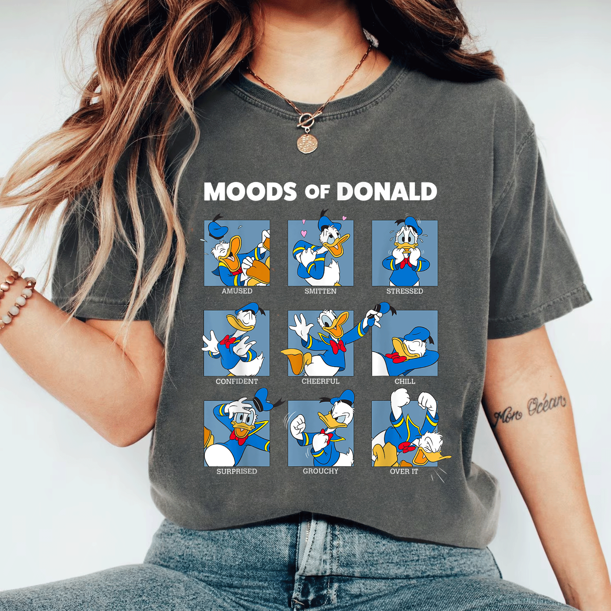 Disney Mickey And Friends Moods Of Donald Duck T-Shirt Featuring Colorful Cartoon Design for Fun and Retro Style Enthusiasts - 11
