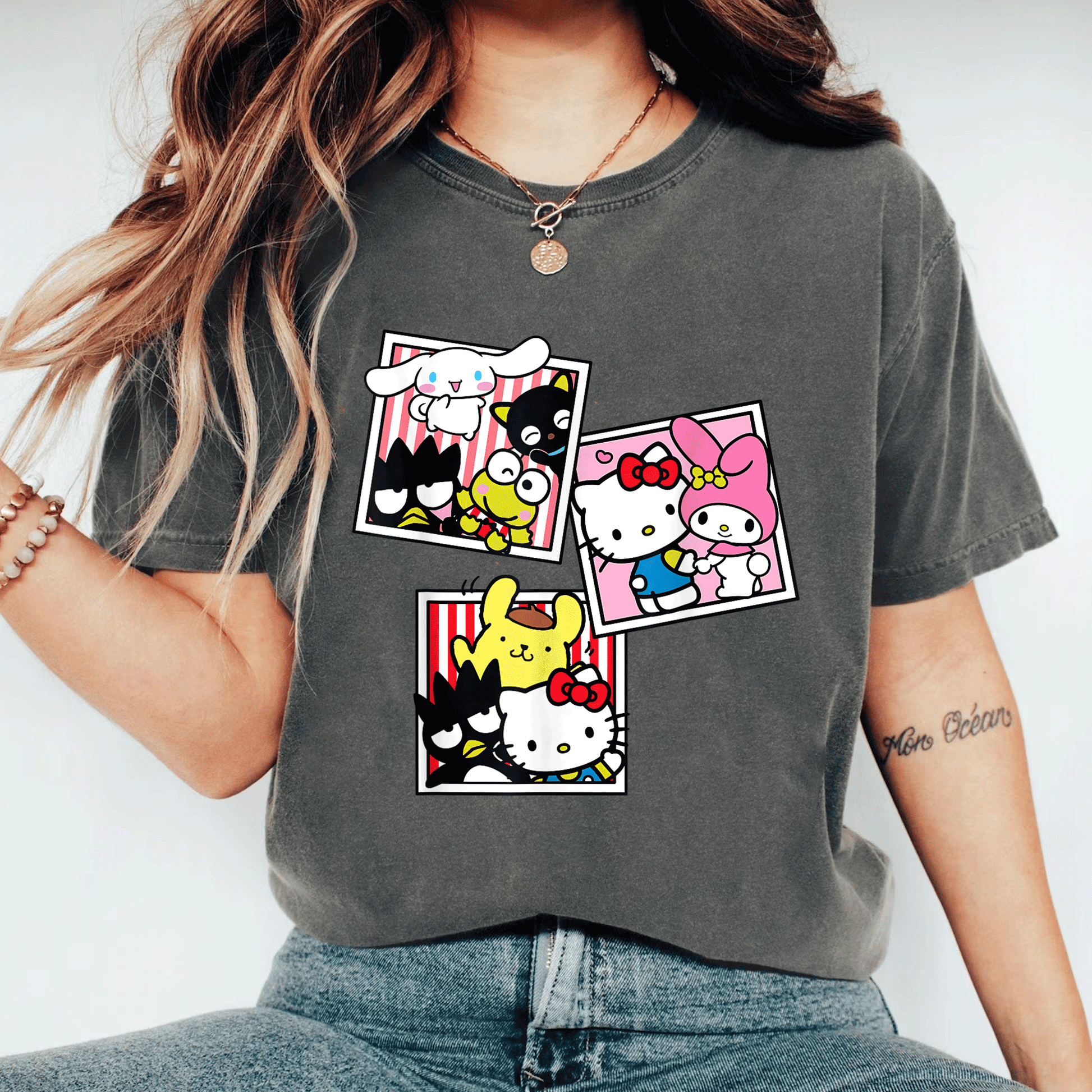 Hello Kitty and Friends Photo Booth Fun T-Shirt Perfect for Kids and Adults Cute Graphic Tee for Hello Kitty Fans - 11