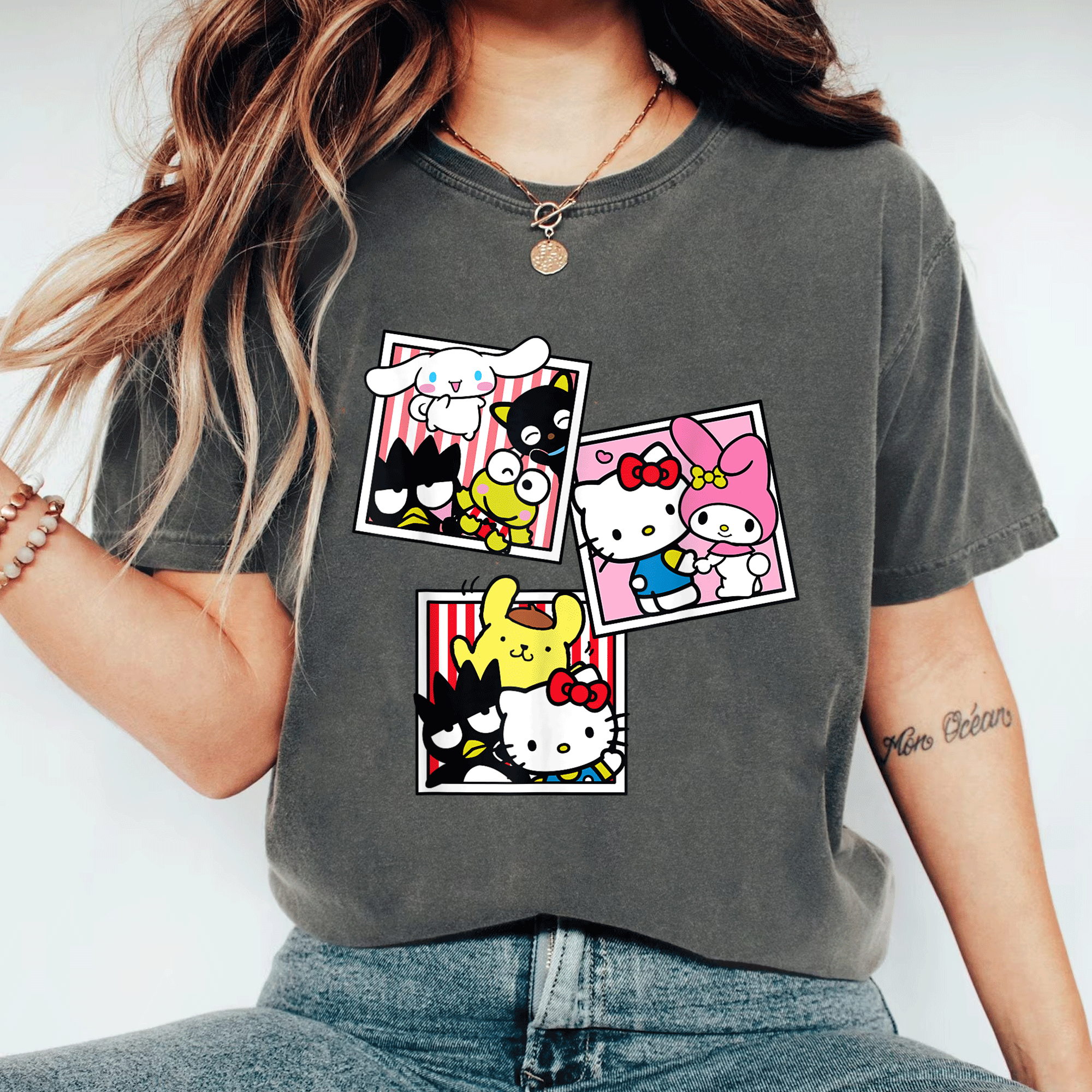 Hello Kitty and Friends Photo Booth Fun T-Shirt Perfect for Kids and Adults Cute Graphic Tee for Hello Kitty Fans - 11