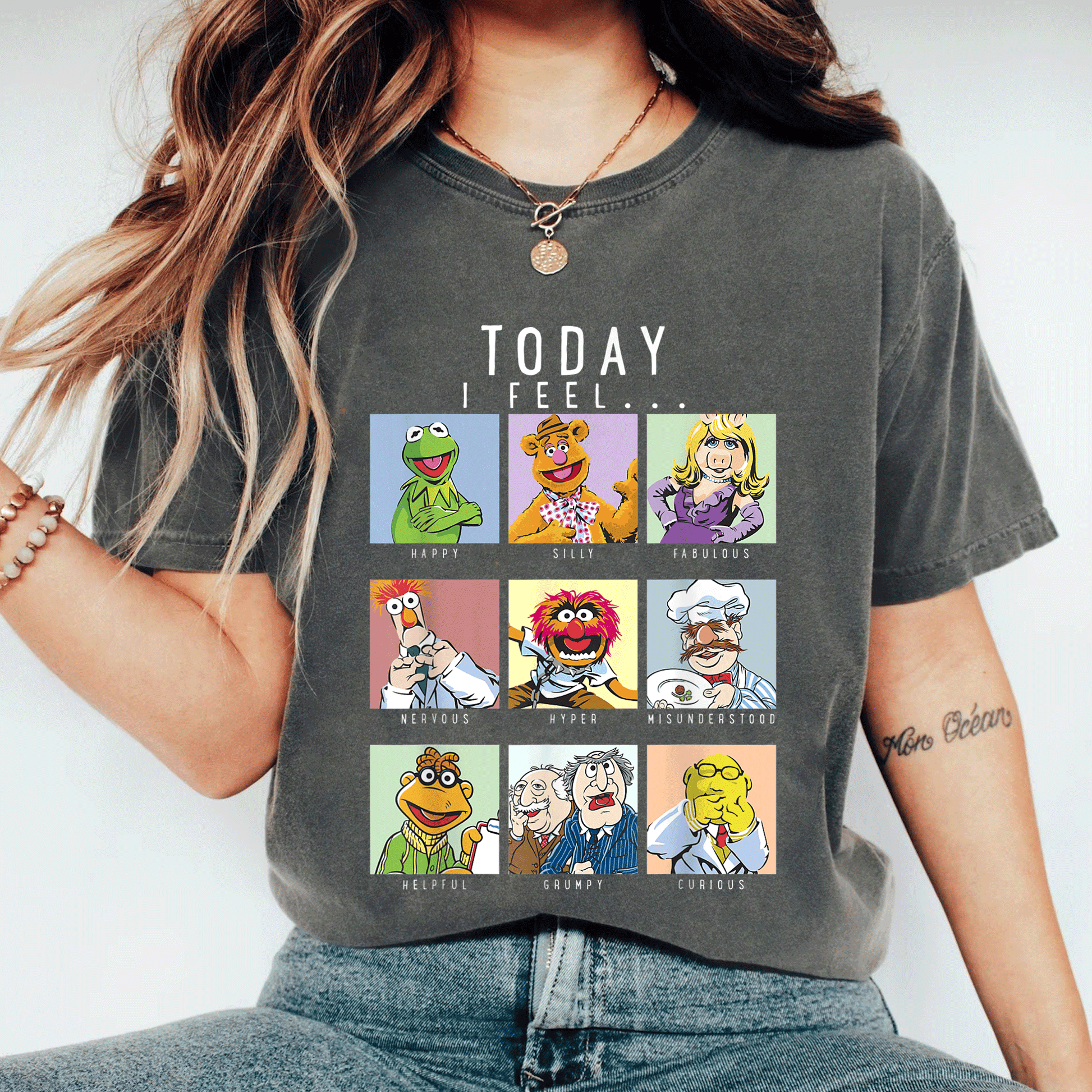 Disney The Muppets Today I Fell Box Up T-Shirt for Fun Lovers, Featuring Iconic Characters in Vibrant Graphic Design - 11