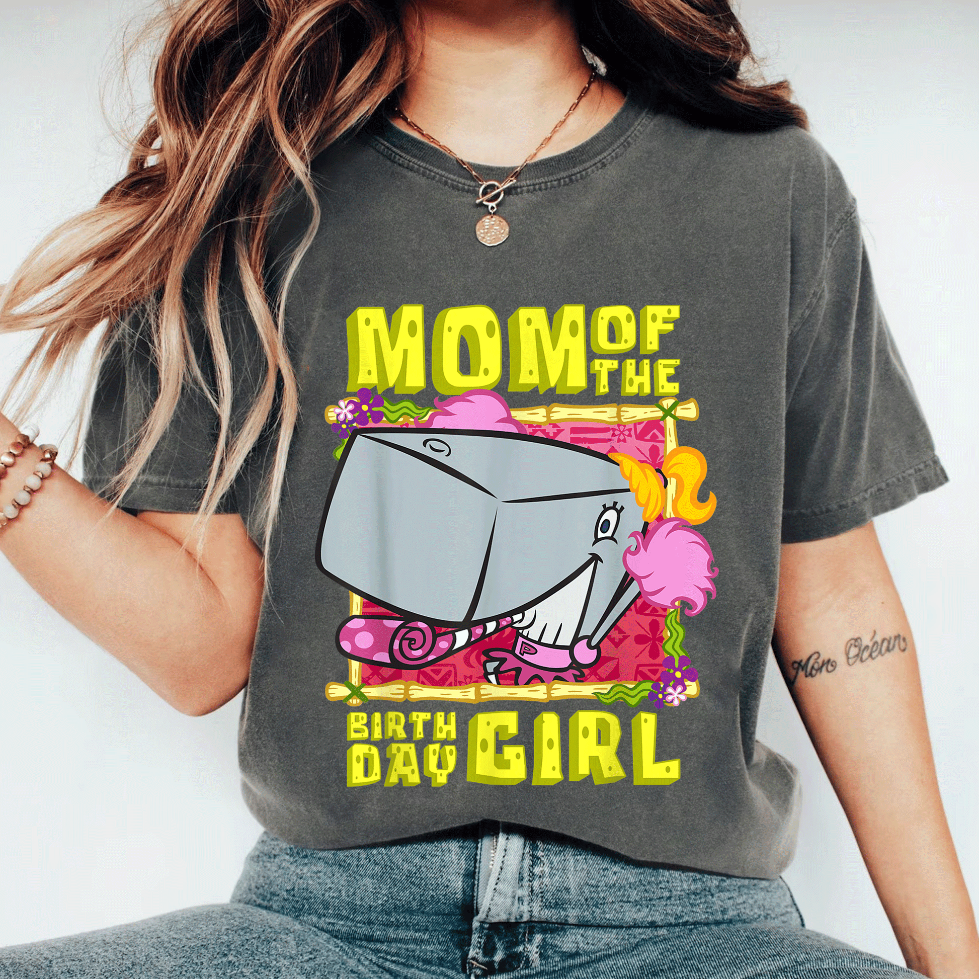 Mademark SpongeBob SquarePants Birthday Girl T-Shirt Featuring Pearl Krabs Mother Gift – Fun and Stylish Design for Mom - 11