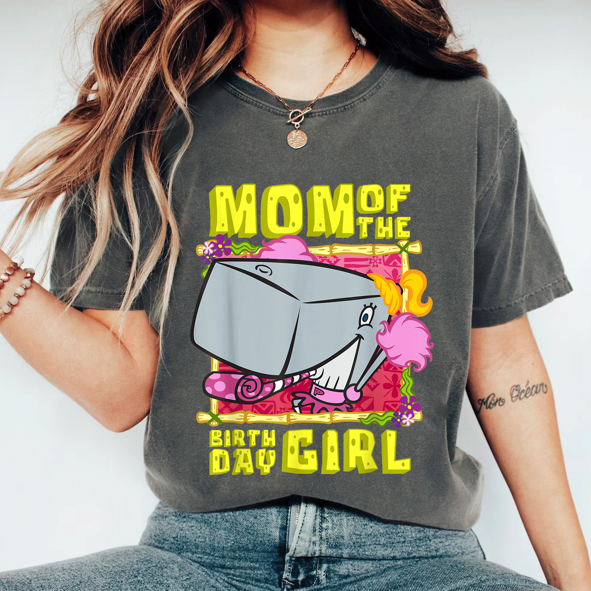 Mademark SpongeBob SquarePants Birthday Girl T-Shirt Featuring Pearl Krabs Mother Gift – Fun and Stylish Design for Mom - 11