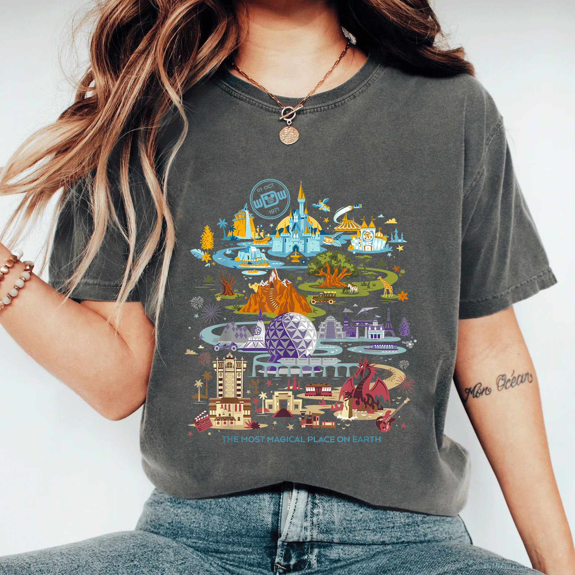 Celebrate Magic with the Disney Walt Disney World 50th Anniversary T-Shirt Featuring Iconic Characters and Vibrant Design - 11