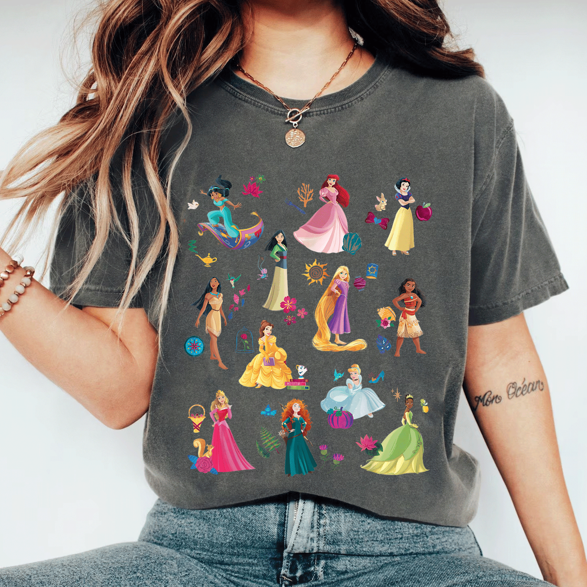 Disney Princess Magical Print T-Shirt for Girls Featuring Enchanting Designs of Beloved Characters - Perfect for Everyday Adventure - 11