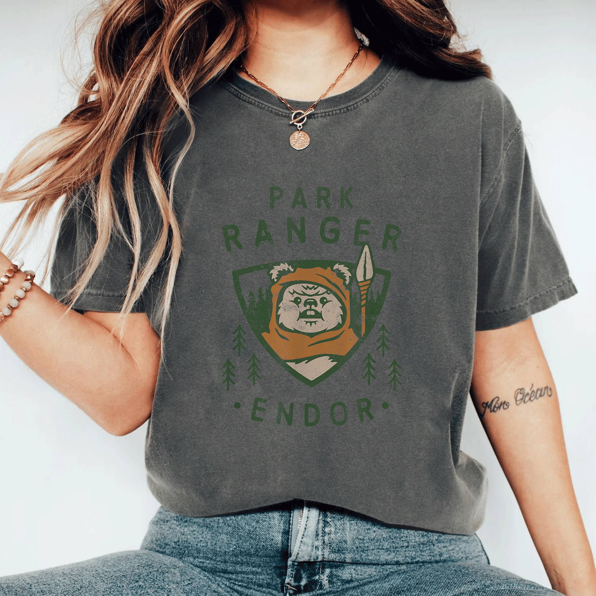 Star Wars Ewok Park Ranger Endor T-Shirt Featuring Unique Artwork - Perfect Gift for Fans and Outdoor Lovers! - 11