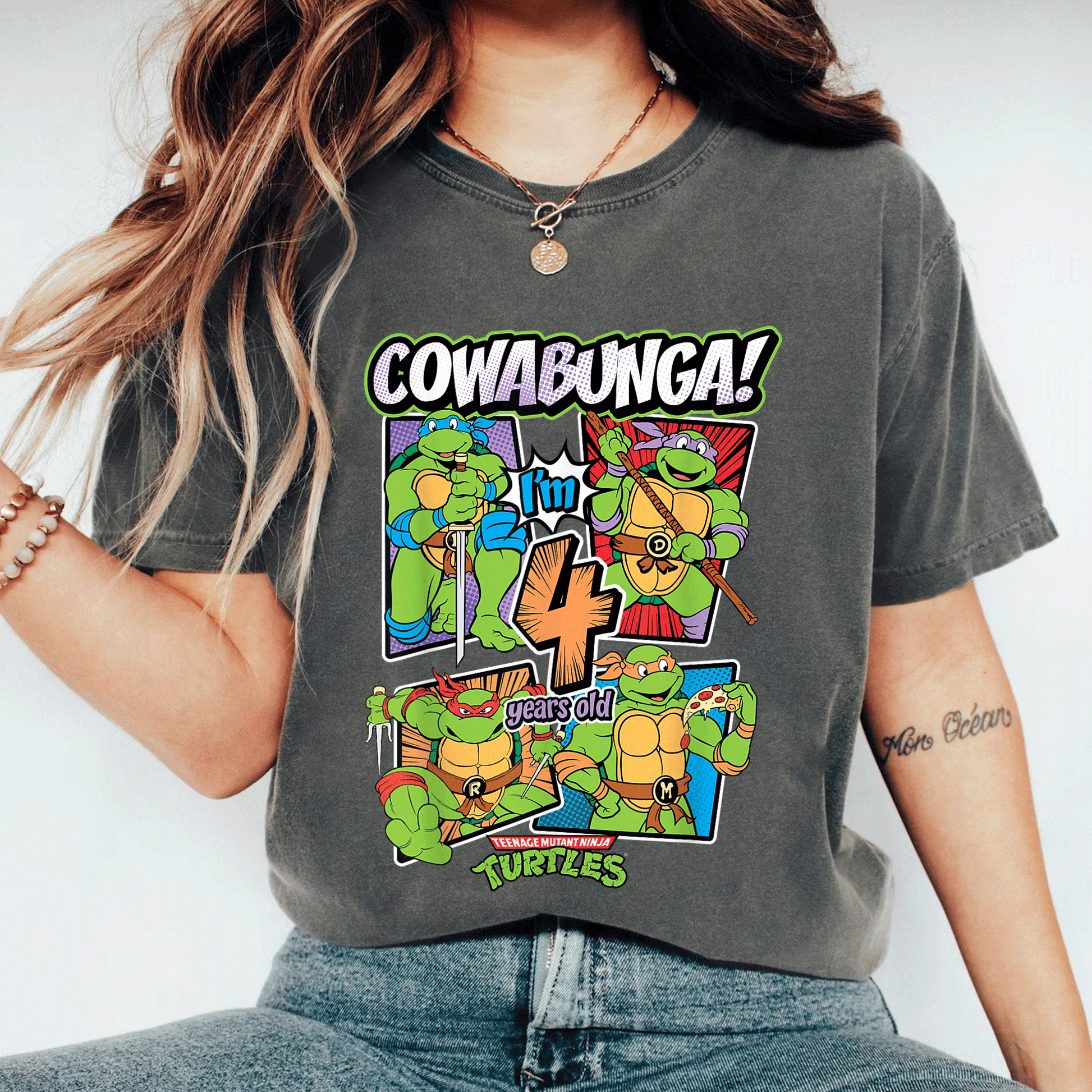 Cowabunga I'm 4 Years Old TMNT T-Shirt for Kids | Fun Teenage Mutant Ninja Turtles Birthday Tee | Perfect Gift for Little Fans - 11