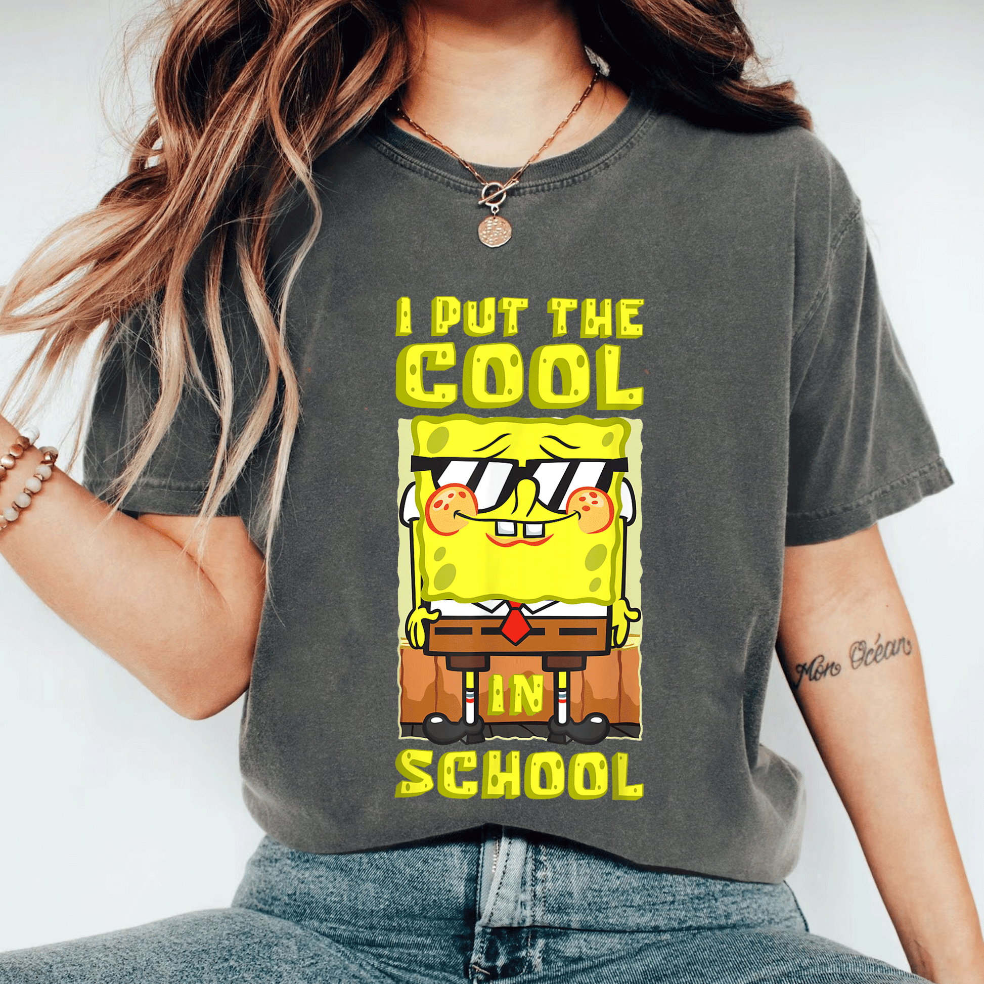 Mademark x SpongeBob SquarePants Boys Gift T-Shirt - Cool Back To School Tee Featuring Fun SpongeBob Design for Kids - 11