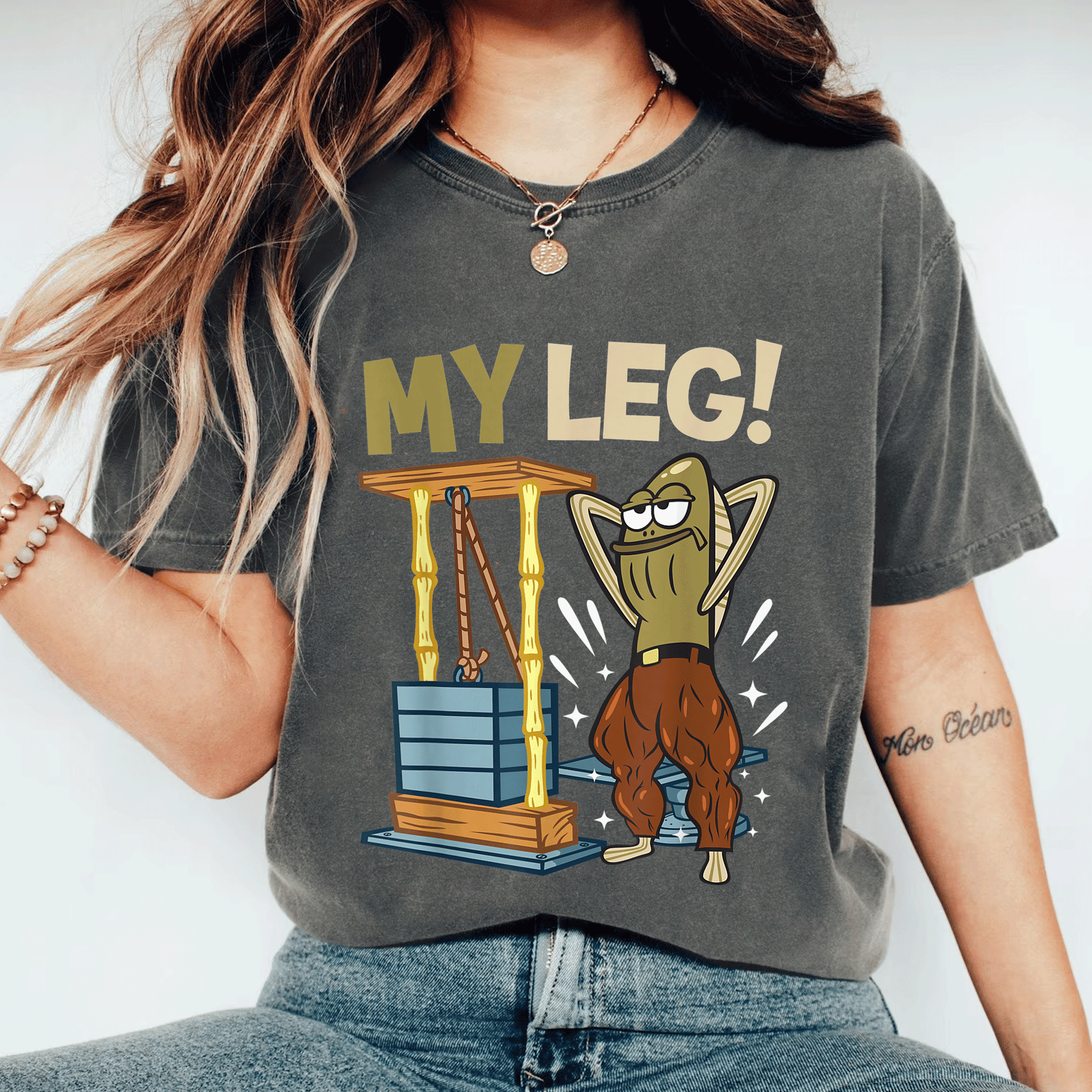 Mademark x SpongeBob SquarePants Funny Legs Day T-Shirt - Bodybuilding Inside Joke for Gym Lovers and Spongebob Fans - 11