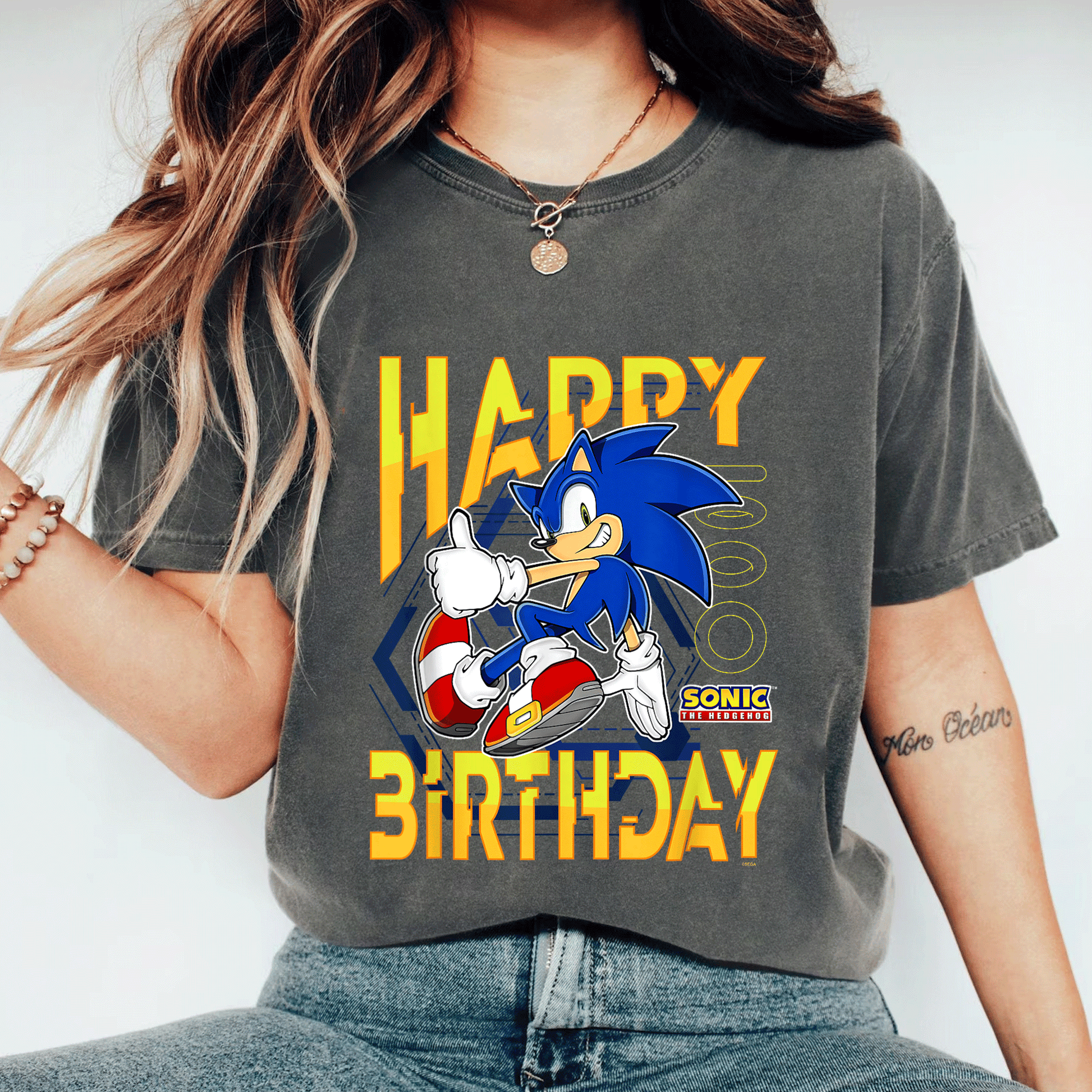 Sonic the Hedgehog Birthday T-Shirt with Happy Birthday Thumbs Up Logo - Perfect Gift for Sonic Fans and Kids - 11