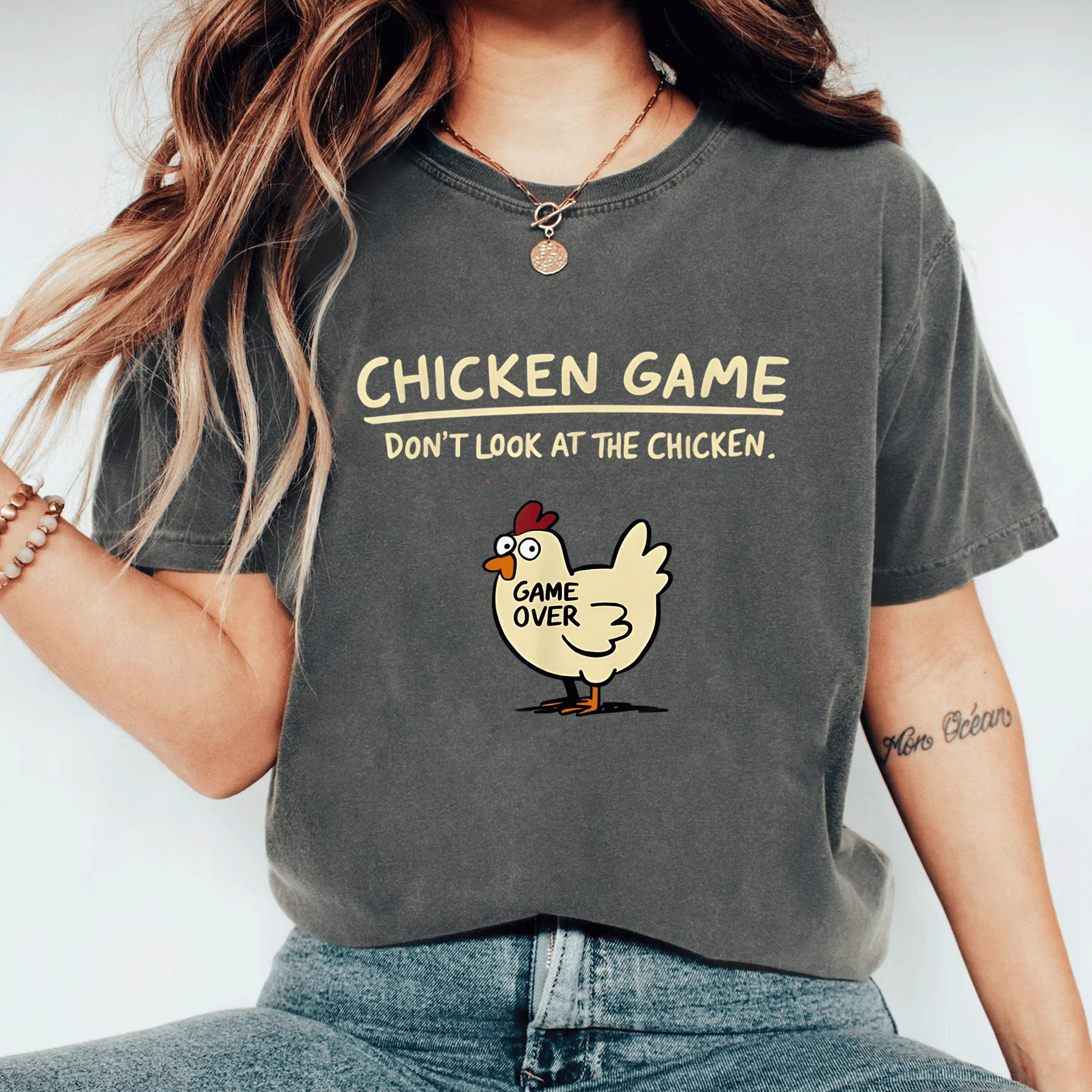 Funny Chicken Don't Look At The Chicken T-Shirt for Gamers – Quirky Graphic Tee for Poultry Lovers and Game Enthusiasts - 11