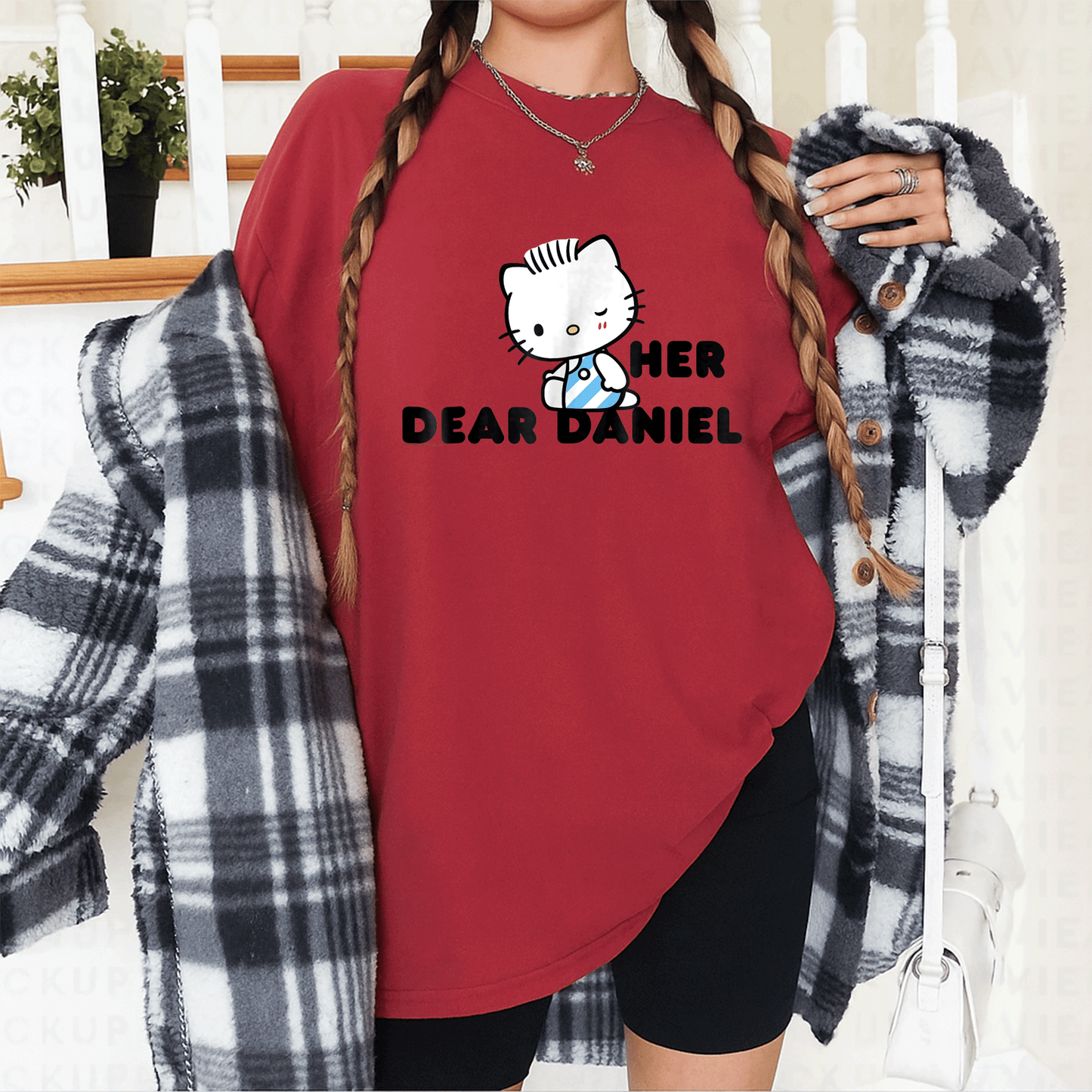 Cute Hello Kitty and Dear Daniel Couples Tee Shirt for Matching Outfits, Perfect Gift for Him and Her, Adorable Cartoon Design - 12