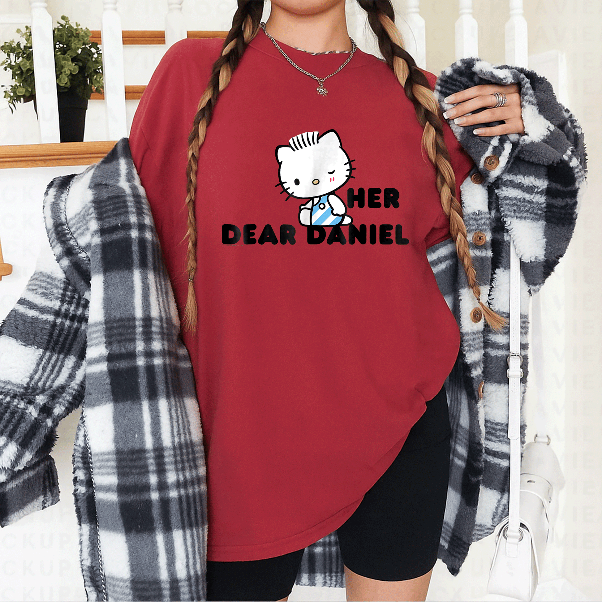 Cute Hello Kitty and Dear Daniel Couples Tee Shirt for Matching Outfits, Perfect Gift for Him and Her, Adorable Cartoon Design - 12
