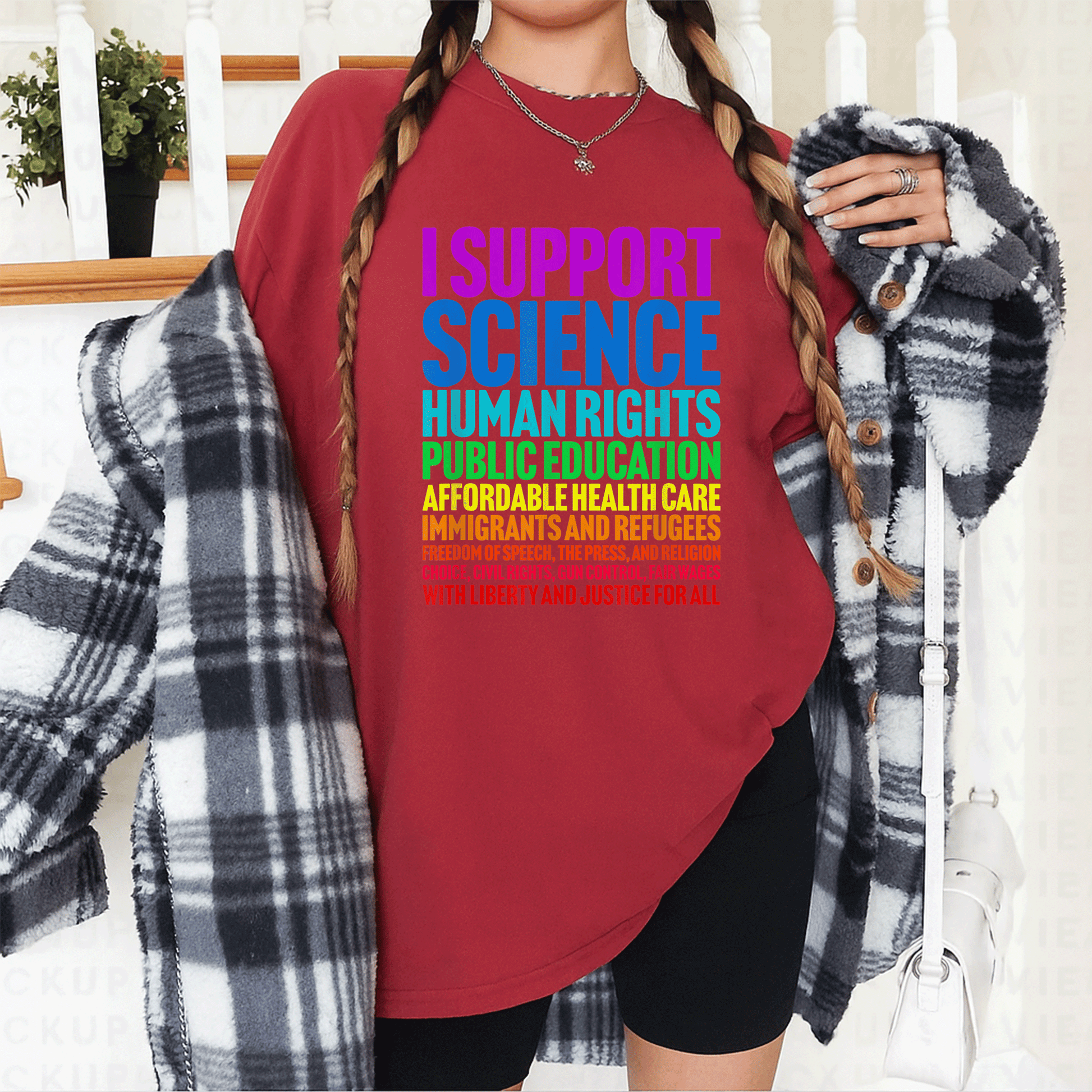 Shop the I Support Progressive Liberal Democratic Causes T-Shirt with Vibrant Design Perfect for Activists and Allies - 12