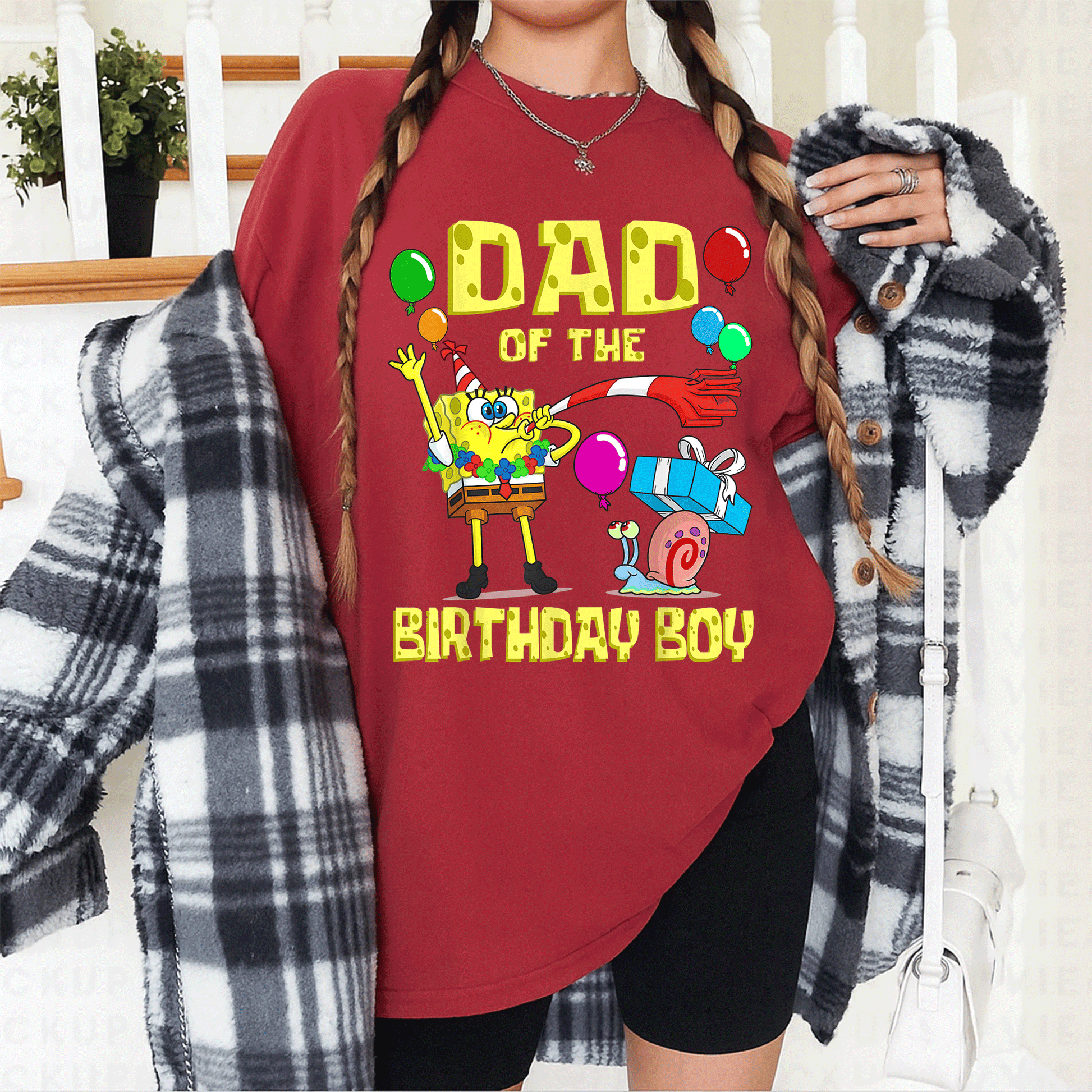 SpongeBob SquarePants Daddy of the Birthday Boy Theme Party T-Shirt for Fun Celebrations and Memorable Birthdays - 12