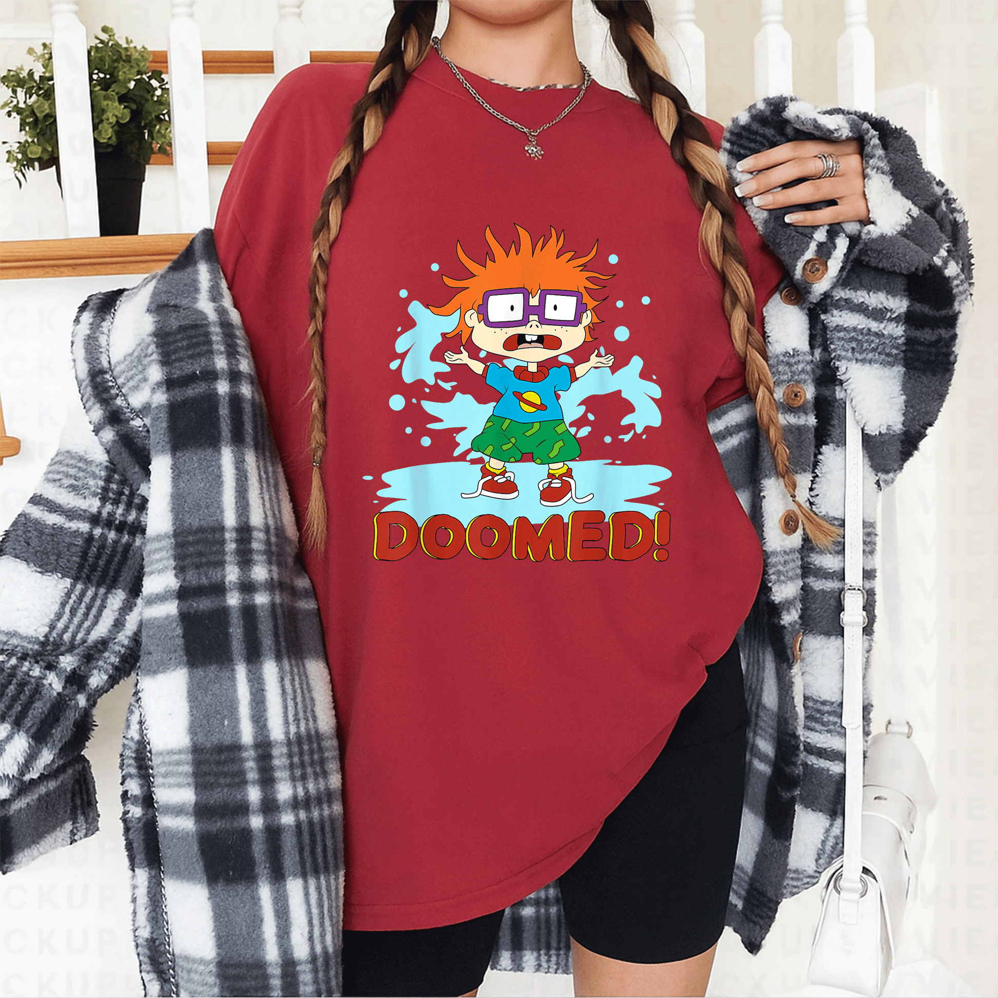 Mademark x Rugrats Chuckie T-Shirt - Fun and Colorful Cartoon Design for Nostalgic Fans of the Classic Show! - 12