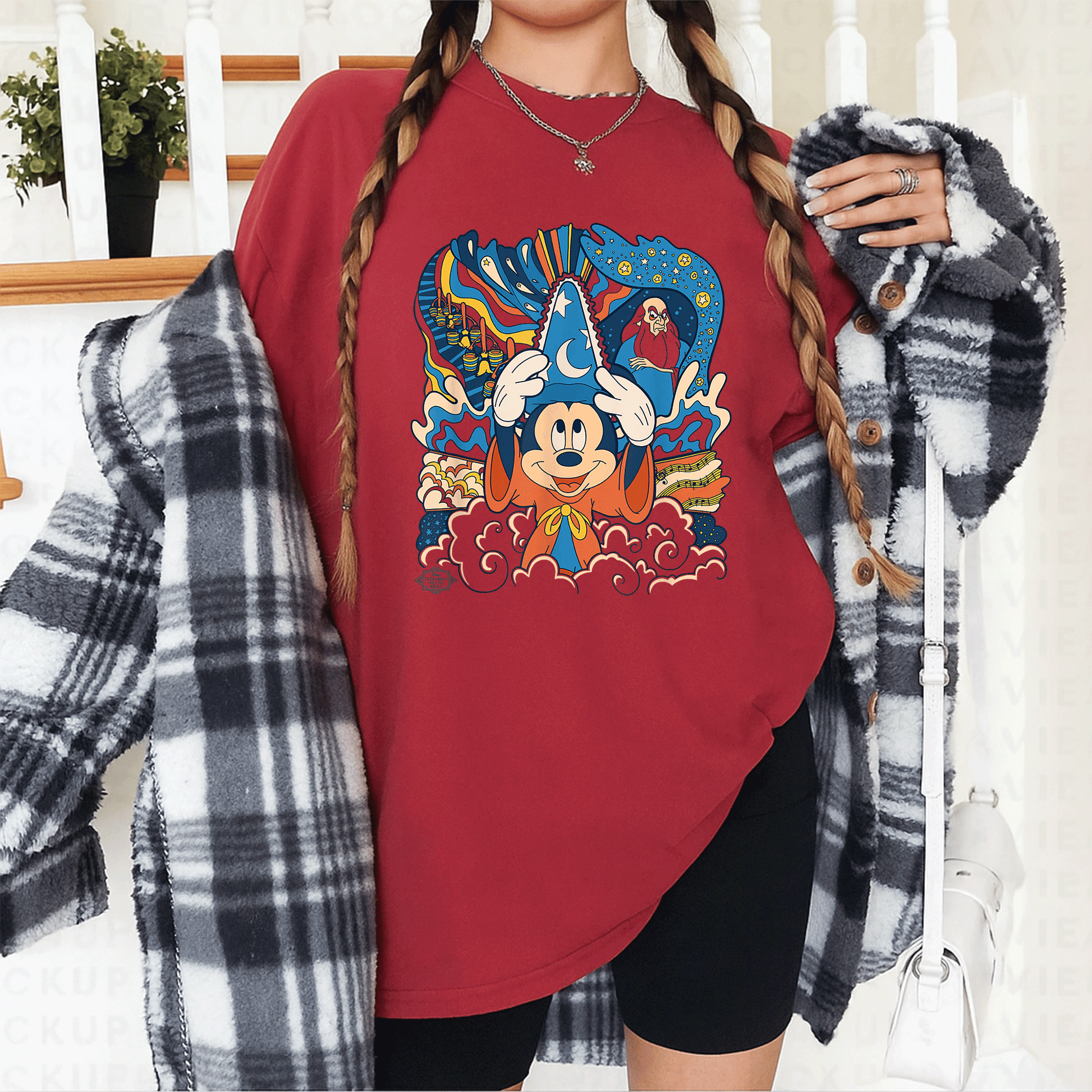 Retro Disney Fantasia Sorcerer's Apprentice Mickey Mouse T-Shirt – Classic Animation Style Graphic Tee for Fans - 12