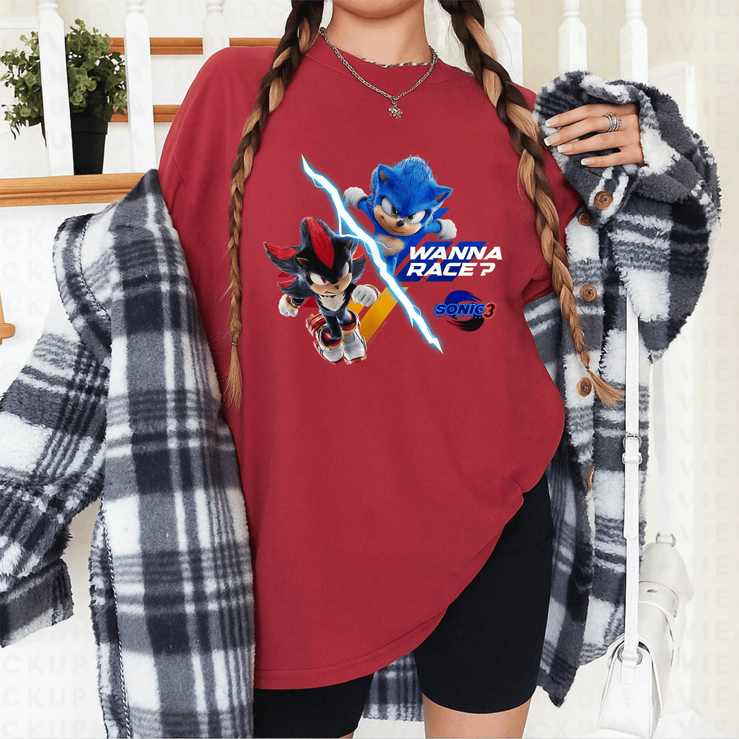 Sonic the Hedgehog 3 Wanna Race T-Shirt for Gamers – Fun & Stylish Graphic Tee Featuring Iconic Racing Design - 12