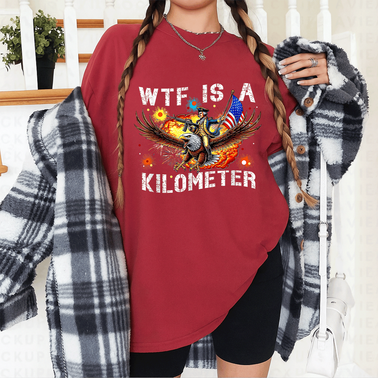 Retro WTF Is A Kilometer Funny Patriotic American Freedom T-Shirt for Proud Americans, Perfect Gift for Freedom Lovers and Road Trip Enthusiasts - 12