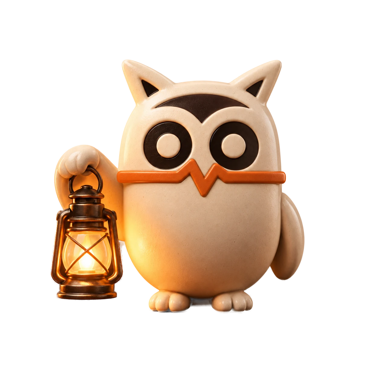 Owlivo night-watch owl holding a lantern